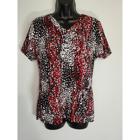 Mavrella by White Cross Abstrate Print Scrub Top Medical Uniform Size Small - Picture 1 of 4
